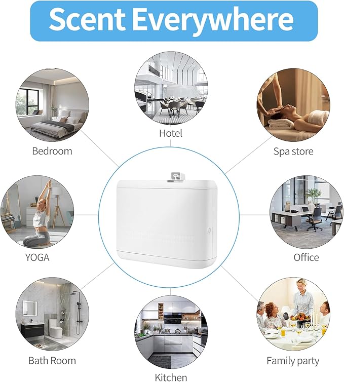 Smart Scent Air Machine for Home, HVAC Scent Diffuser for Essential Oils with Cold-Air Diffusion Diffusion System, Waterless Aromatherapy Diffuser 850ml Covers Up to 8000 Sq.Ft, White