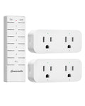 DEWENWILS Remote Control Outlet, Indoor Remote Outlet 2 Pack with 4 Independent Control & 1 All Control, Remote Outlet Switch for Lamp, Fan, Vacs, Light, 100FT Range, 15A/1875W