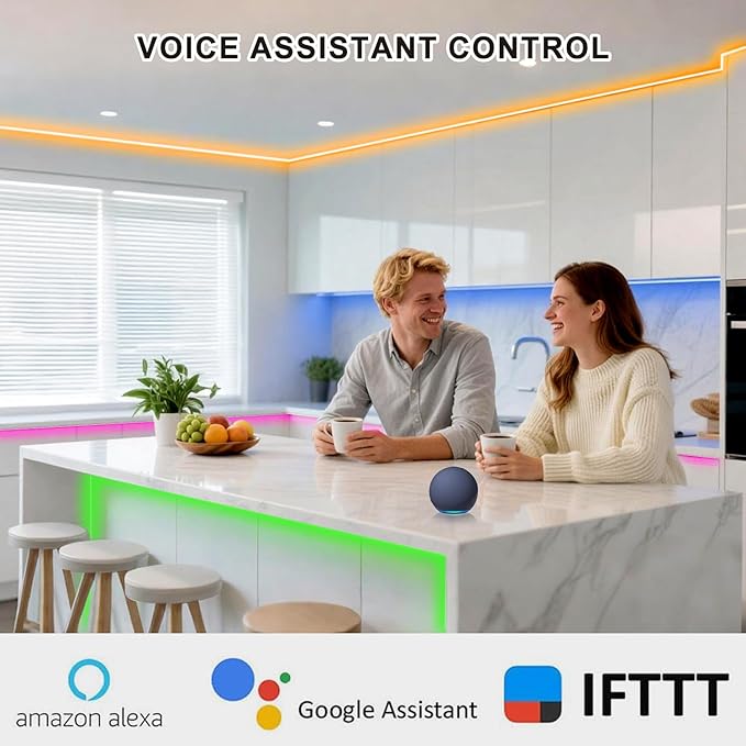 Under Cabinet LED Lighting, Dimmable Under Counter Lights, WiFi Smart Controlled,RGB,12 Inch, Multicolor Linkable Lamps with Remote Control, Compatible with Alexa Google Home (3 Pack)