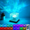 Aurora Ocean Wave Lights Projector, Cordless Rechargeable,16 Colors Changing Light Dimmable Mood Lighting, Remote Crystal Night Lamp with Dynamic Ripple Effect for Bedroom Playroom Decor Kids Teens