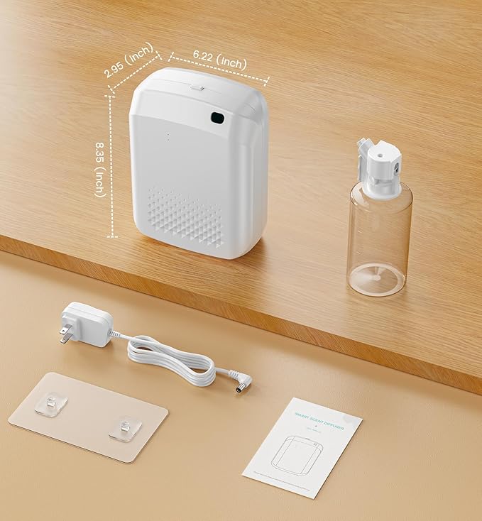 Waterless Essential Oil Diffuser 3000 Sq.Ft Coverage for Large Home Hotel Office, 400ml Cold Air Scent Machine, Bluetooth App Control, No-Noise Aroma Diffuser Wall Mount Gift for Mom for Her