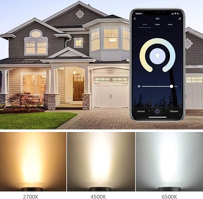 XODO Smart LED Flood Light Bulbs 2 Pack - WiFi, Dimmable, Color Changing, BR30, E26, 11W (75W Equivalent), 900 Lumens, LB1