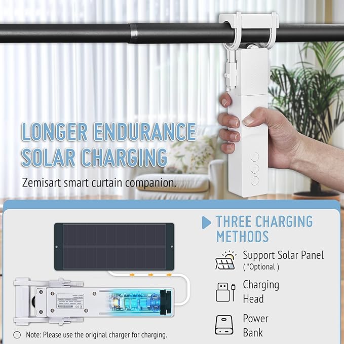 Keego Automatic Curtain Opener and Closer Smart Curtain Opener with Solar Panel,Remote Control App/Timer, High-Performance Motor,Work Compatible with Alexa, Google Home,HomeKit (white-2pc)