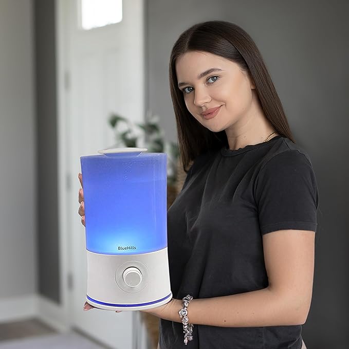 BlueHills Premium Set of Two Large 5000 ML XL and 2000 ML Essential Oil Diffusers Humidifier Combo for Large Room Home with Décor LED Lights Great Gift – White