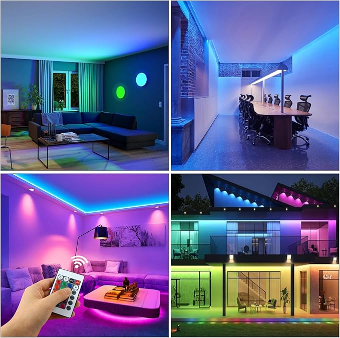 RGB LED Light Strip Remote Controller, Dimmer for RGB LED Strip Lights, 24 Key Wireless IR Remote Controller for SMD 5050 3528 Rope Lights