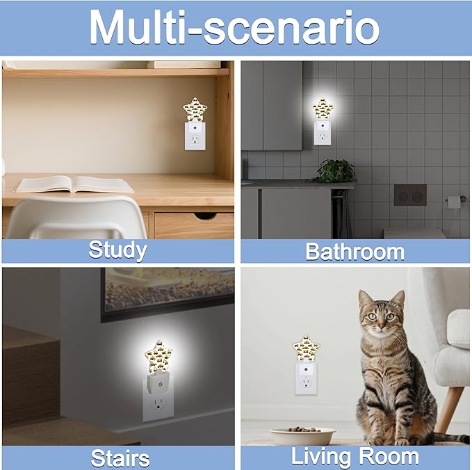 Yellow Cartoon Truck Dusk to Dawn Star Night Light,Construction Smart Sensor Nightlight for Bedroom Kitchen Hallway Stairs,Plug-in Energy Efficient Decor Desk Lamp Women Men Gifts
