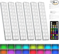 EZVALO 80 RGB Color Changing Under Cabinet Lighting Wireless, 1800mAh Rechargeable Shelf Lights, Magnetic, Timer & Dimmable Bar Light with Remote for Kitchen, Display Case, Cabinet, 6Pack