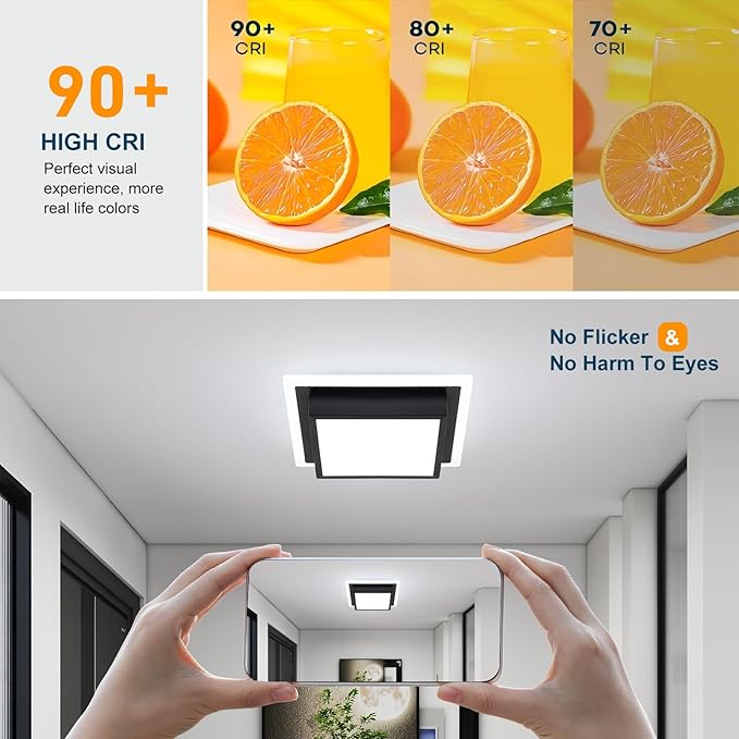 32W Hallway Ceiling Light, Kitchen Ceiling Light, 6000K Cold White Flush Mount Ceiling Lamp, Square Modern LED Lighting Fixtures for Living Room Bedroom Bathroom Kitchen