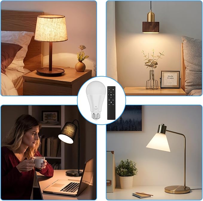 A19 Color Changing Light Bulb with Remote Control&App Control, 800LM 9W(60W Equivalent) Dimmable 3000K-6500K RGBWW,E26 Base 2.4GHz,Light Bulb for Home Decor,1Bulb&1Remote