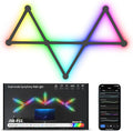Smart Wall Light Lines, WiFi RGB LED Light Bars, 16M+ Color Dimmable Music Sync DIY Home Decor Light Bars for Gaming Party Streaming Lovers, Work with Alexa & Google Assistant (9 Lines,Black)