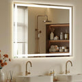 48X36 LED Bathroom Mirror with Lights, Anti-Fog, Dimmable - Lighted Bathroom Vanity Mirror with Front & Back Light, 3 Color Temperatures, Memory Function, Tempered Glass (Horizontal/Vertical)