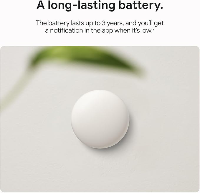 Google Nest Temperature Sensor (2nd Gen) - Room Comfort Sensor with Scheduling - Works with The Nest Learning Thermostat (3rd and 4th Gen) and Nest Thermostat E - Porcelain, White