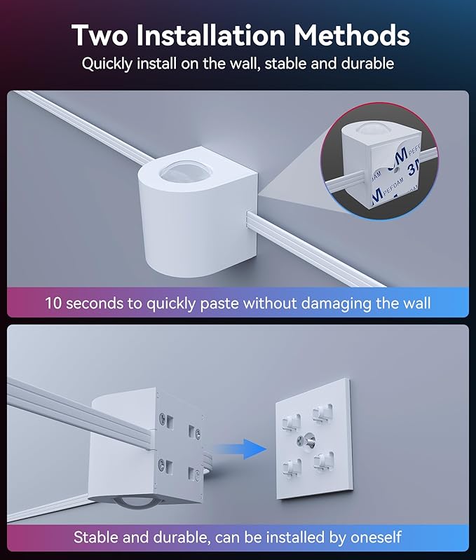 8-Light RGBCW Wall Sconce Light, Up/Down Bedroom Wall Lights, Music Sync, DIY-Styling Color-Changing Wall Lamps for Living Room Party Home Decor, Works with Alexa/Google Assistant, 23.3ft