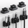 Lamicall 6Pack 3-in-1 Cord Spring Clip Holder - Small Clips for Desk Cable Organizer, Adhesive Adjustable Cable Holder for Charger Wire, USB Cord, Office, Car, Cord Management, Desk Accessories