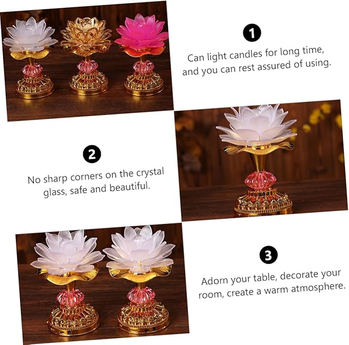 SUPVOX LED Lotus Shaped Lamp Home Decoration Color Changing Desktop Light Buddha Lamp Ornament for Meditation and Spiritual Zen Decor