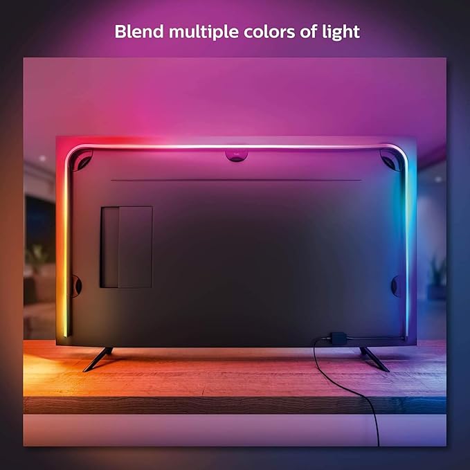 Philips Hue Play HDMI Sync Box 8K + Gradient 65" Smart TV Light Strip - Sync Your Video Games, Movies, and Music - Requires Hue Bridge - Supports Dolby Vision HDR10+ - Control with Hue App