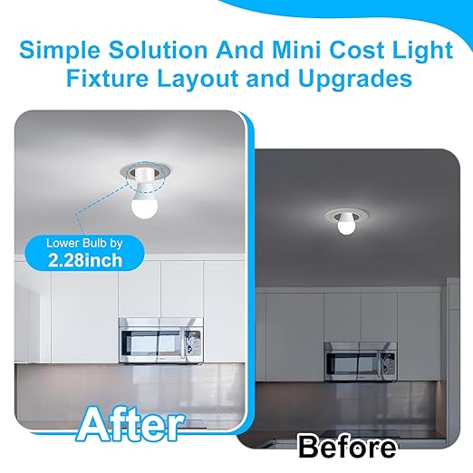Remote Control E26 E27 Light Bulb Socket Adapter,GreenCyle Wireless Light Switch and 3 Standard Medium Base Lamp Socket Extender 2.3"(5.8cm),Screw-in,Max 500W,No Wiring Needed,500ft RF Range,for Lamp