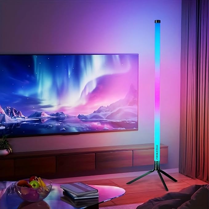 LED Corner Floor Lamp with APP Remote Control RGB Color Changing Lights USB Music Sync Gaming TV Backlight Living Room Bedroom Atmosphere Lamp Multiple Dynamic Modes