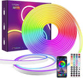 LUXONIC Neon LED Strip Light, 16.4Ft Waterproof RGB Light Strip with App/Remote Control,24V Flexible Rope Lights, Multiple Mode,Music Sync Gaming,Suitable for Indoor Outdoor Decoration