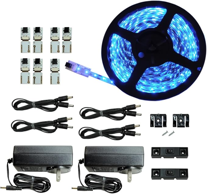 Inspired LED Cut and Connect Series Kit: Super Bright Blue - 39.5ft/ 12M (40ft) Flexible LED DIY Kit Under Cabinet LED | Dimmable
