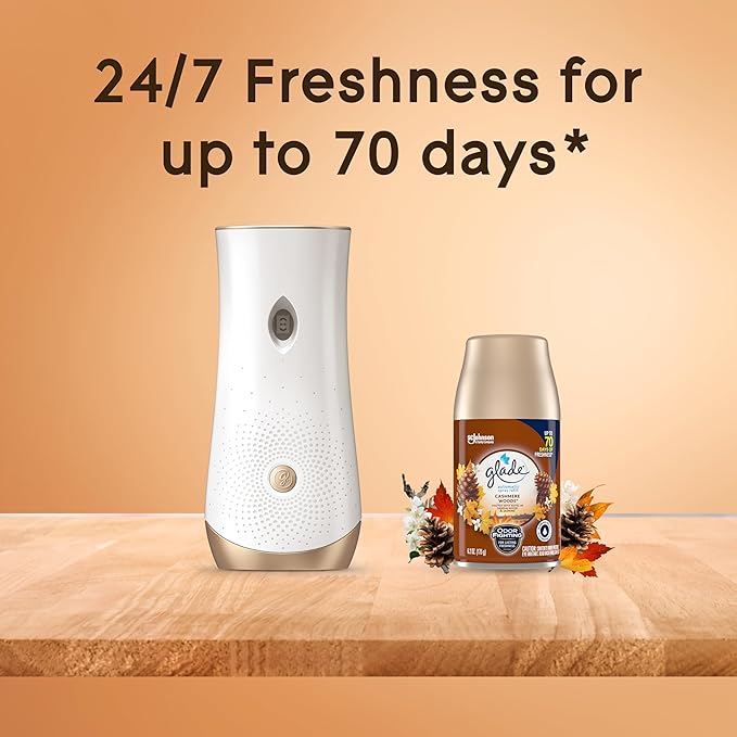 Glade Automatic Spray Refill, Air Freshener for Home and Bathroom, Cashmere Woods, 6.2 Oz