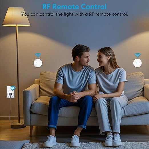 LoraTap Mini Remote Control Outlet Plug Adapter with 2 Remotes, 656ft Range Wireless Light Switch for Household Appliances, No Hub Required, 10A/1100W, White, 2 Years Warranty (2 Remotes + 1 Outlet)