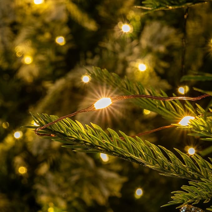 100Ft Warm White Plug in Fairy Lights 300 LED Waterproof Twinkle Copper Wire String Lights with Remote for Christmas Tree Bedroom Porch Patio Garden Wedding Party