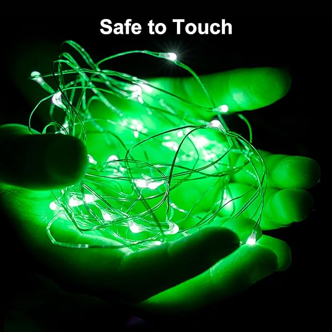 ZGWJ Fairy Lights Battery Operated, 50 Pack Twinkle String Lights 20 LED 7FT 3 Lighting Modes for Bedroom Decor, Easter, Halloween, Christmas, Party Indoor and Outdoor Decoration Green