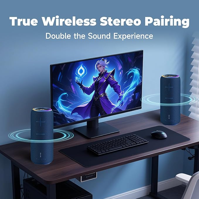 TAZATA IPX7 Waterproof Bluetooth Speaker - 30W HD Sound, 8H Playtime, TWS Pairing, BT5.3, Portable for Pool/Beach/Shower,Birthday Gift, Valentines Day Gifts