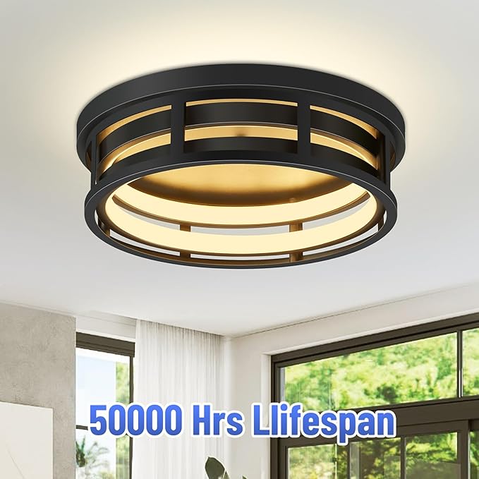 ZHU YAN LED Flush Mount Ceiling Light Fixture,Modern Hallway Light Fixtures Ceiling,3 Color Selectable Ceiling Lamp for Kitchen Hallway Entry Bedroom (1 Pack)