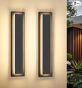 tewei 23.6'' Dusk to Dawn Outdoor Wall Lights, Modern Black LED Outdoor Wall Sconce, Large Long Exterior Lighting Fixtures Outside Porch Lights for House, Garage, Warm White 3000K, 2 Pack