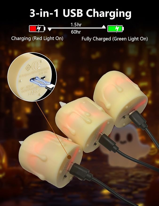 Rechargeable Flameless LED Candles with Timer Remote - 1.5'' x 2'' Flickering Tea Lights Candles for Valentines, Wedding, Party and Holiday Decor,Set of 12(Charging Cable Included)