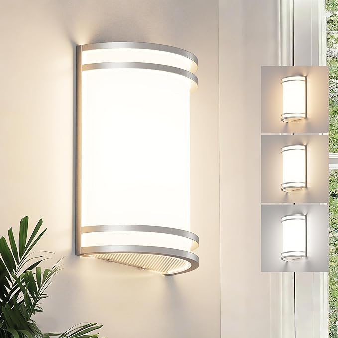 Aipsun Modern Wall Sconces 15W LED Indoor Hardwired Wall Sconce Lighting Dimmable Wall Lights for Living Room Hallway Bedroom (Brushed Nickel)