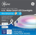 Cync GE Reveal HD+ Wafer Smart LED Downlight Fixture, Full Color Changing Lights, WiFi and Bluetooth LED Lights, 760 Lumens, Works with Google Home and Amazon Alexa, 4 Inches (2 Pack)