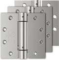 3 Pack Self Closing Door Hinges, 4.5" x 4.5" Spring Loaded Hinges with Square Corners, Adjustable Tension for Garage, Front Door, Back Door, for Left and Right Hand Door, UL Listed