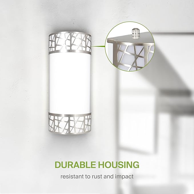 ASD 12 Inch LED Indoor Wall Sconce - Brushed Nickel Modern Dimmable 15W 2700K-5000K Adjustable Wall Mounted Light Fixtures, Wall Lights for Bedroom, Bathroom, Living Room, Hallway Decor - ETL 4 Pack