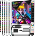 RGB Under Cabinet Lights with Motion Sensor, 6 Pre-Cut LED Strip Lights with Remote Control, Music Sync Color Changing Closet Lights, for Kitchen, Counter, Shelf, TV Backlight, Bookcase, 9.8ft