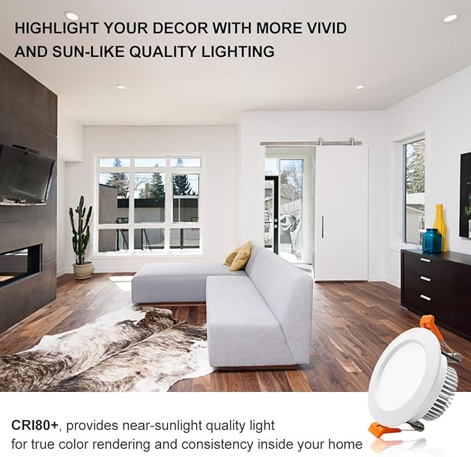 YGS-Tech 3 Inch LED Recessed Lighting, Dimmable Downlight 5W(40W Halogen Equivalent), CRI80, 5000K Daylight White, Ceiling Light with LED Driver(1 Pack)
