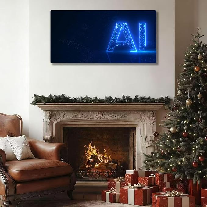 Wibinuki Wall Art Wall Decor Wall Paintings AI Technology Glowing Interface for Living Room Bedroom Bathroom Home Decor Can Be Hung Directly 20"x 40"