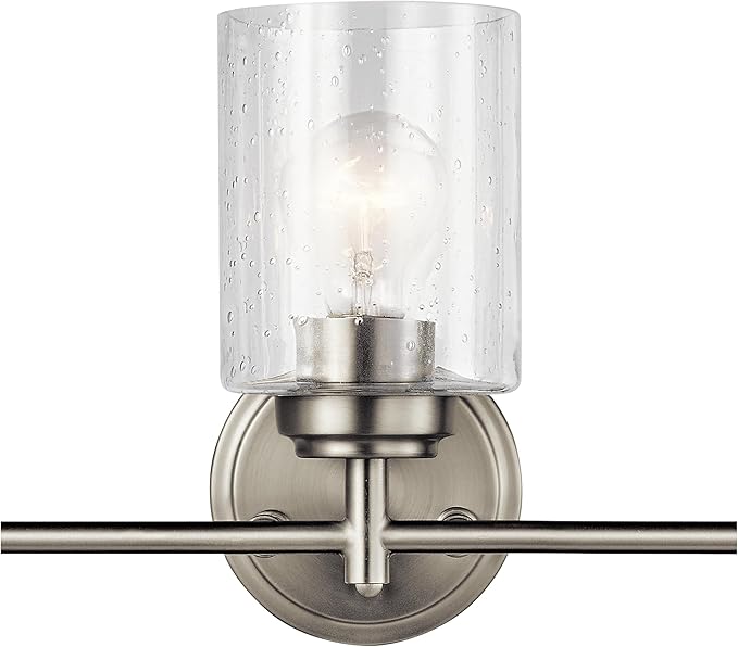 Kichler Winslow 21.5" Vanity Light in Brushed Nickel, 3-Light Transitional Bathroom Light with Clear Seeded Glass. (21.5" W x 9.25" H), 45886NI