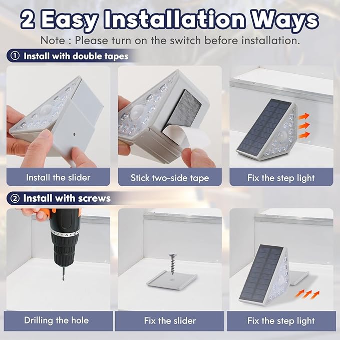 6-Pack Solar Step Lights for Outside, Motion Sensor Waterproof Outdoor Stair Lights, Solar Powered LED Outdoor Step Lights Decor for Yard Garden Porch Patio Pathway Deck,
