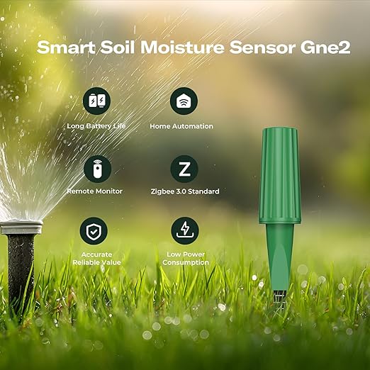 THIRDREALITY Smart Soil Moisture Sensor Gen2, Zigbee hub Needed, Enhanced Signal Stability, Capacitive Moisture Monitoring, Garden Planting, Compatible with Hubitat, SmartThings, Home Assistant, Homey