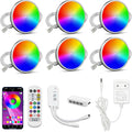 Cefrank Color Cabinet Lighting, Smart RGB LED Puck Lights Music Sync, Scene Modes, Color Changing LED Lights