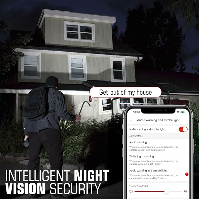 Home Security Cameras Wireless Outdoor No Subscription - WiFi Security Camera - 1080P Outdoor Camera Wireless WiFi - Motion Detection, Night Vision, 2-Way Talk, IP65 Waterproof