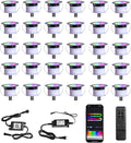 LED Deck Lights Kit, 30 Pack 1.77" Smart RGBW+IC Outdoor Lights | Low Voltage Recessed Deck & Step Lights | IP67 Waterproof Landscape Lighting for Stairs, Pool Deck & Garden | Works with Alexa/Google