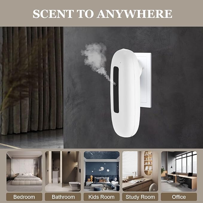 Plug in Diffuser, Bluetooth 100ml Scent Air Machine for Home, 500 Sq. Ft Aroma Essential Oil Diffuser for Small Room, Office, Spa