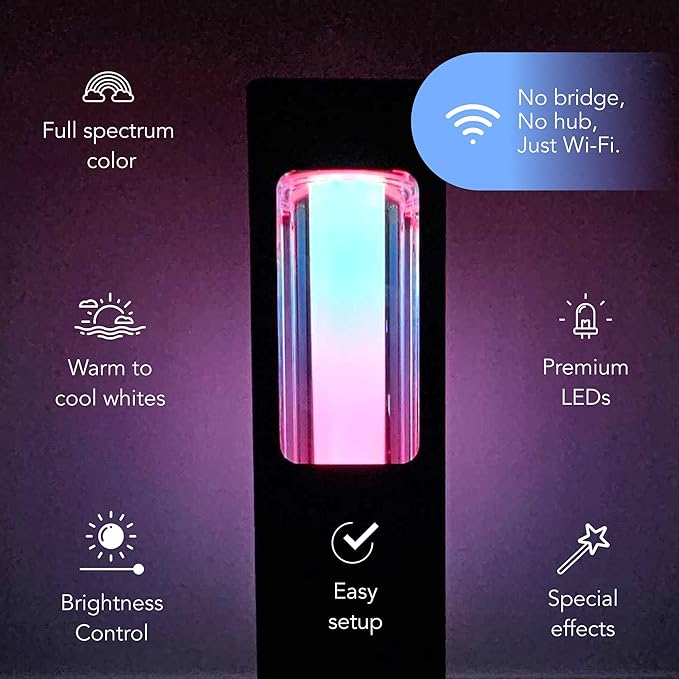 LIFX Supercolor Smart LED Square Path Light, Outdoor Wi-Fi Landscape Lighting with 6 Addressable Color Zones, RGBW Dynamic Effects, Works with Alexa, Google, HomeKit & SmartThings, LFX/LV/Path/SQR