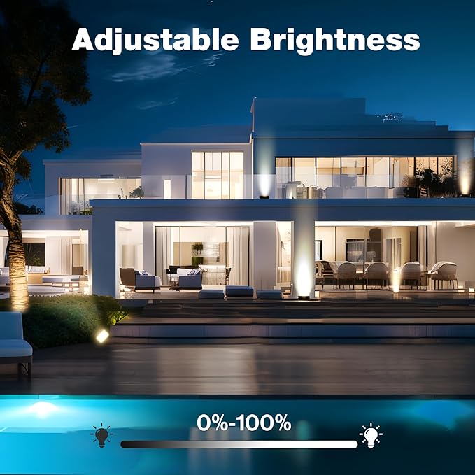 Nopoor LED Flood Light, RGB Color Changing Flood Lights Outdoor, Smart Low Voltage Landscape Lights with App Control, 2700-6500K, IP65 Pathway Lights for Garden Yards, Holiday Light, Patio Light