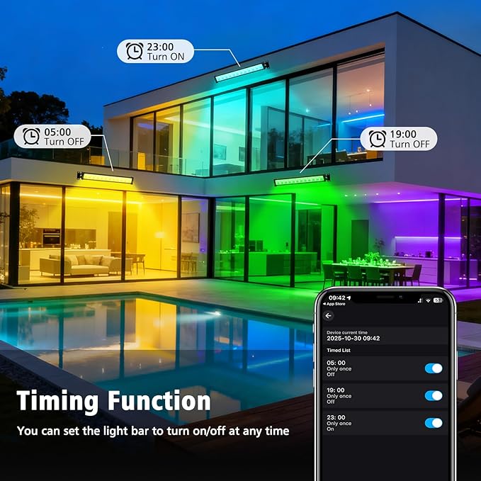 T-SUN RGBCW Wall Washer Lights 6 Pack 50W Stage Wash Light Bar Smart APP & Remote Control Music Sync Memory Timing Color Changing Wash Light for Stage Birthday Party Wedding Outdoor Indoor