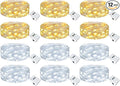 kolpop 12 Pack LED Fairy Lights Battery Operated, Mini Twinkle String Lights Battery Powered Waterproof for Christmas Mason Jars Party,2 Colors